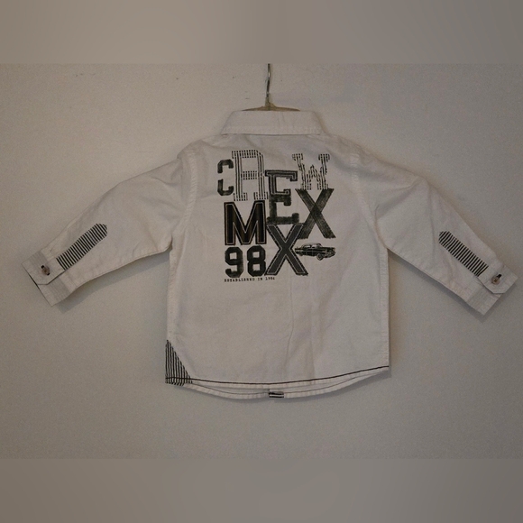 NWT - Vintage Mexx Baby Button-down Collared Shirt - White w/Black details - Picture 2 of 10